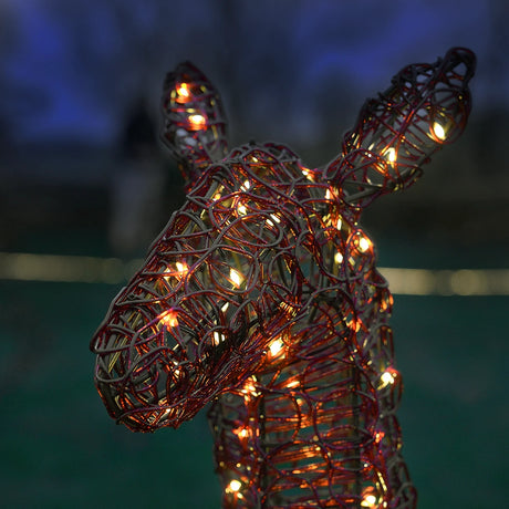 Outdoor Light Up Reindeer Family Christmas Figures Brown Acrylic