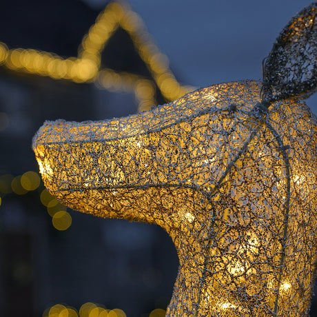 Outdoor Light up Reindeer Duo Doe and Fawn Christmas Figure with Moving Head