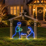 1.2m Nativity Scene Outdoor Christmas Silhouette Light