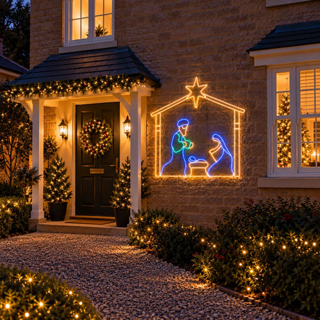 1.2m Nativity Scene Outdoor Christmas Silhouette Light