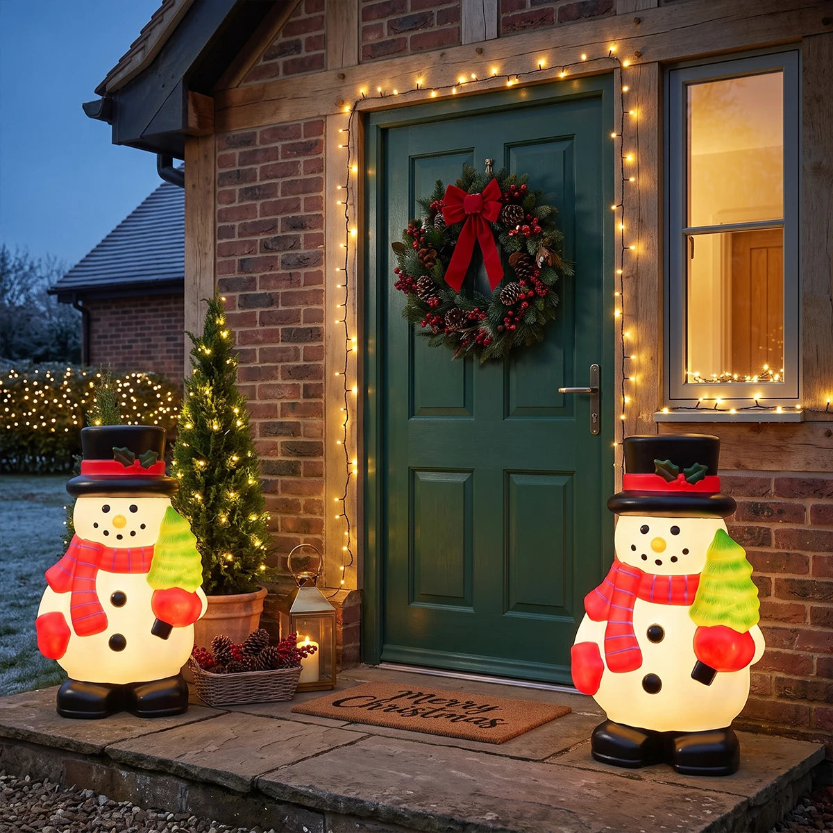 61cm Snowman Blow Mould Outdoor Figure Retro Christmas Light