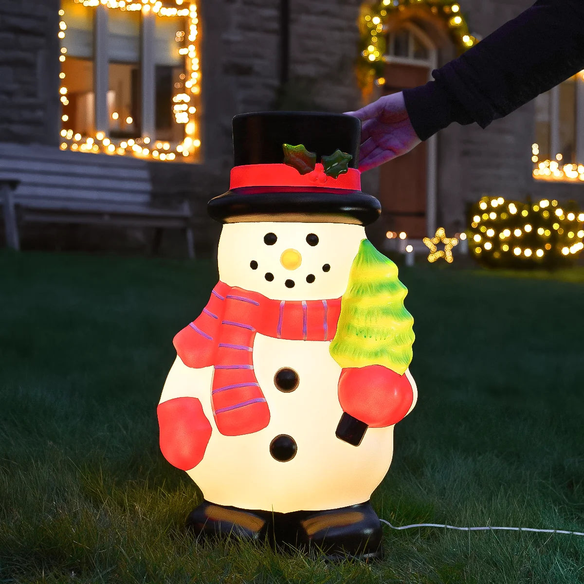 61cm Snowman Blow Mould Outdoor Figure Retro Christmas Light
