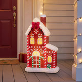 61cm Gingerbread House Blow Mould Outdoor Figure Retro Christmas Light