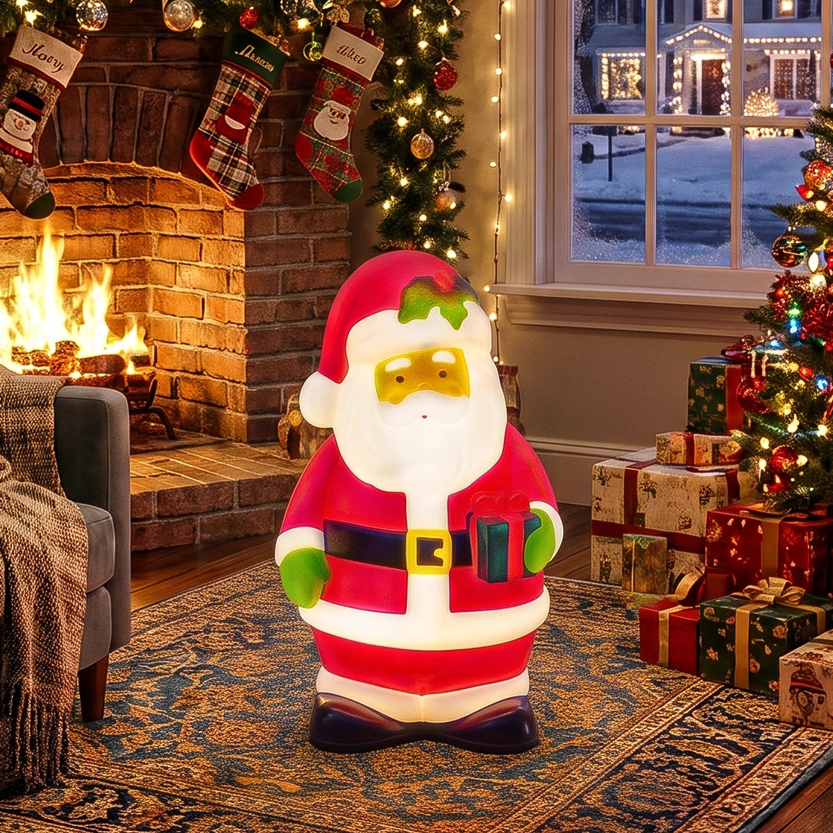 61cm Santa Blow Mould Outdoor Figure Retro Christmas Light