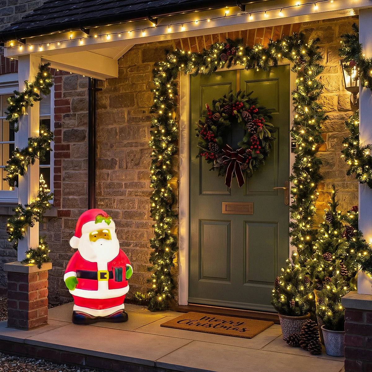 61cm Santa Blow Mould Outdoor Figure Retro Christmas Light