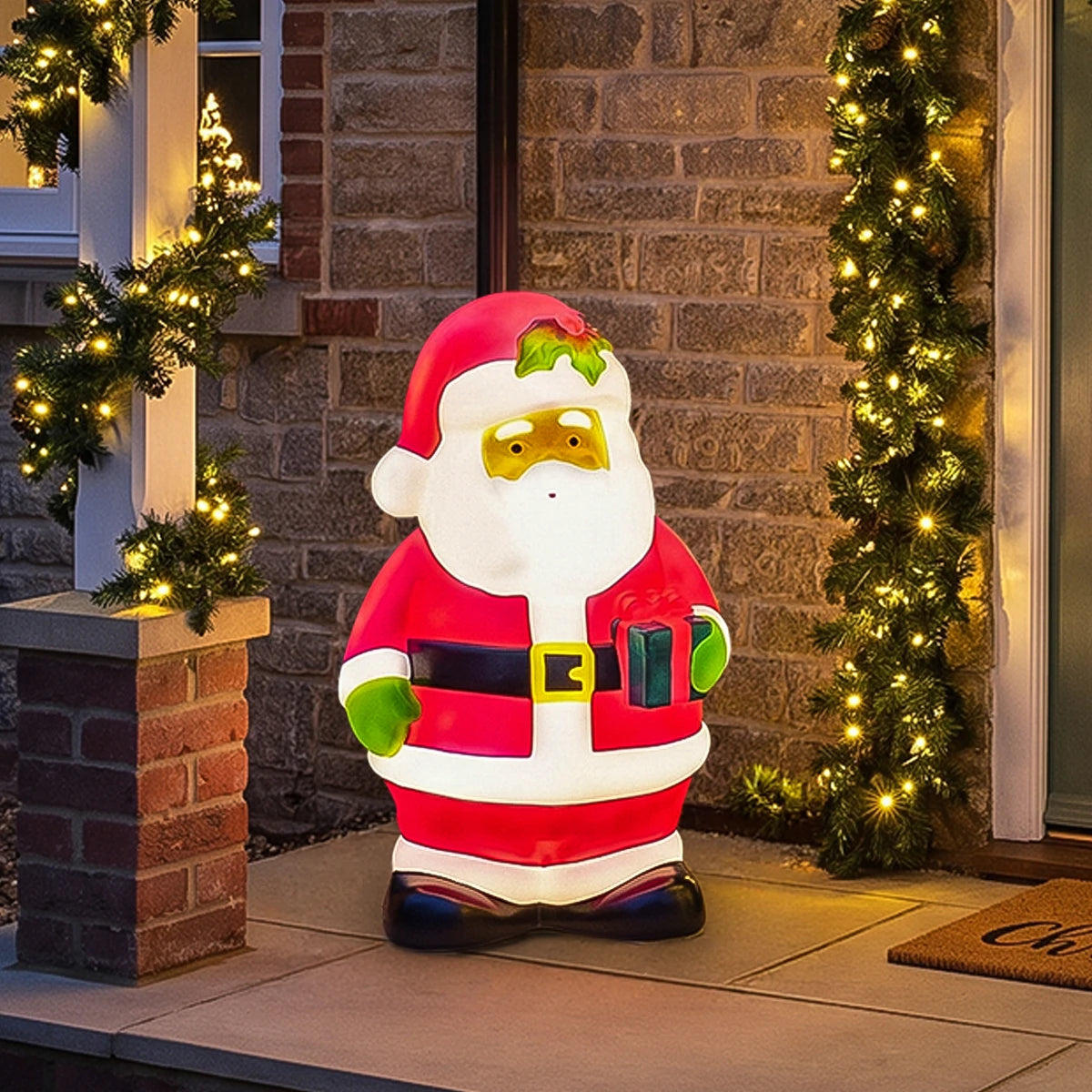 61cm Santa Blow Mould Outdoor Figure Retro Christmas Light