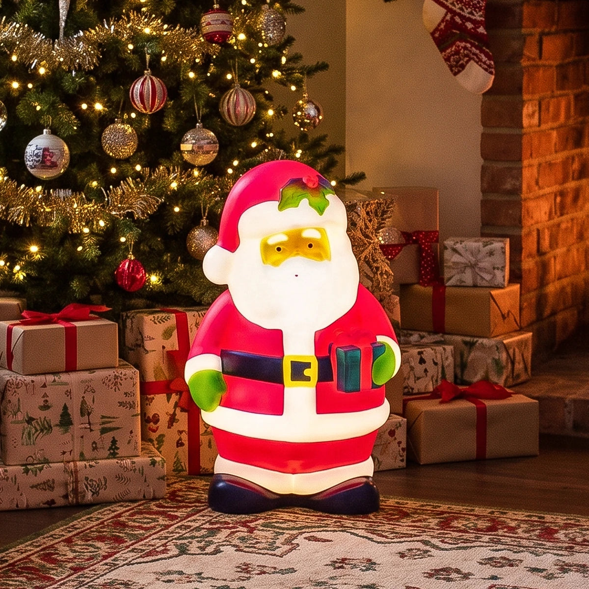 61cm Santa Blow Mould Outdoor Figure Retro Christmas Light