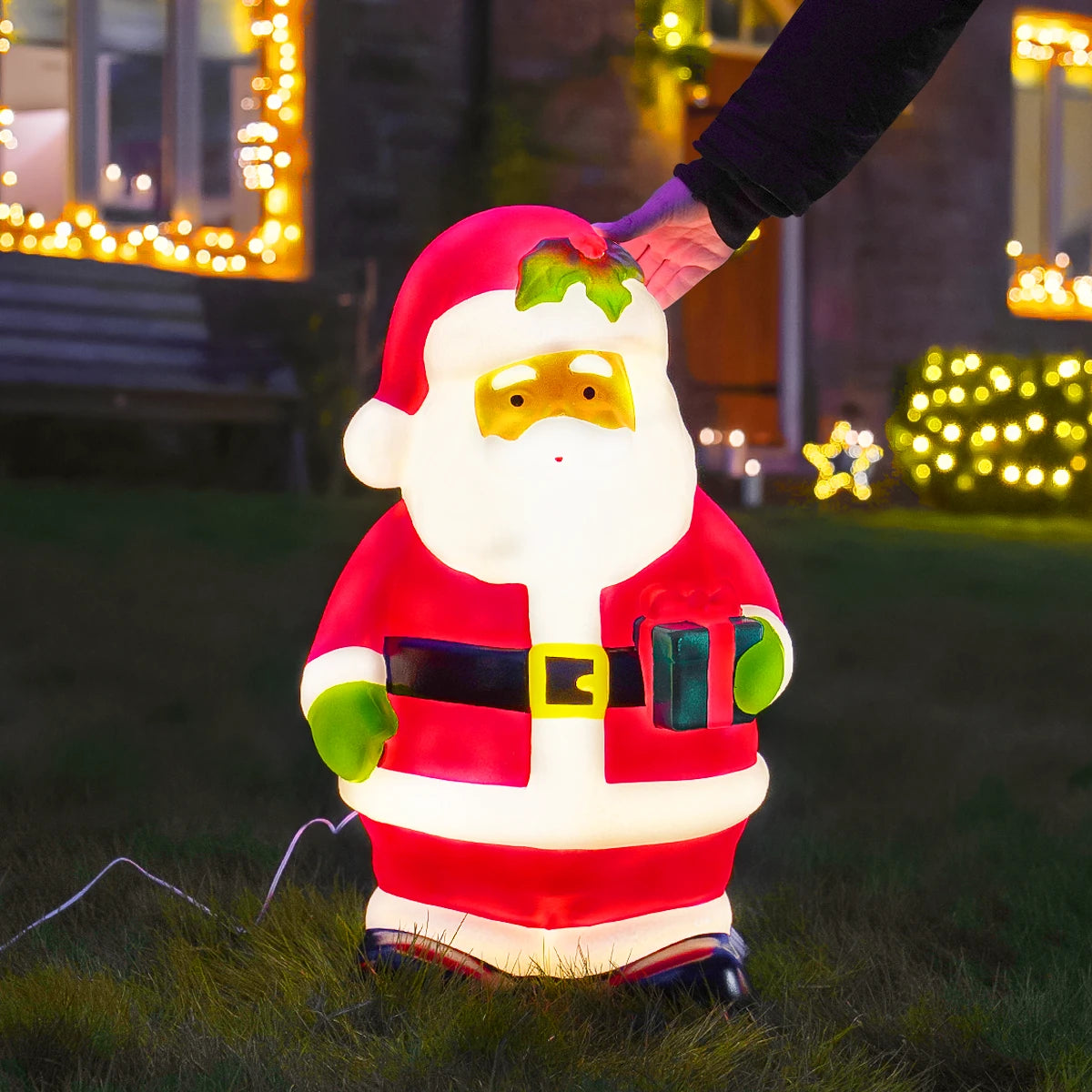 61cm Santa Blow Mould Outdoor Figure Retro Christmas Light
