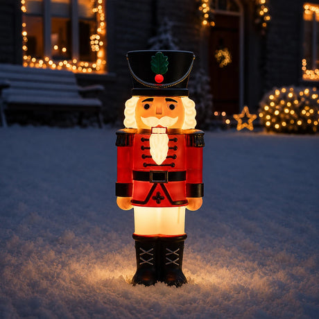 61cm Nutcracker Blow Mould Outdoor Figure Retro Christmas Light