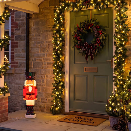 61cm Nutcracker Blow Mould Outdoor Figure Retro Christmas Light