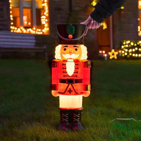61cm Nutcracker Blow Mould Outdoor Figure Retro Christmas Light