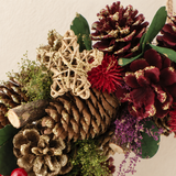 30cm Red Berry & Gold Pinecone Wreath