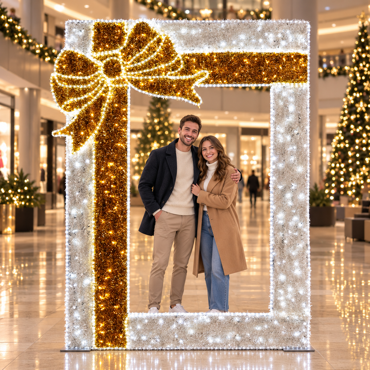 2.3m Outdoor Christmas Bow Picture Frame