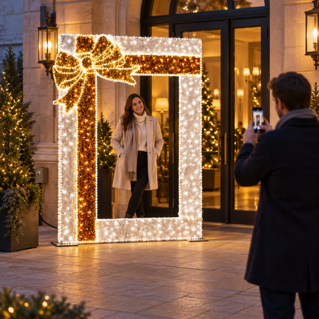 2.3m Outdoor Christmas Bow Picture Frame