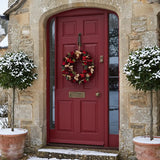 36cm Christmas Wreath with Red Roses and Pinecones