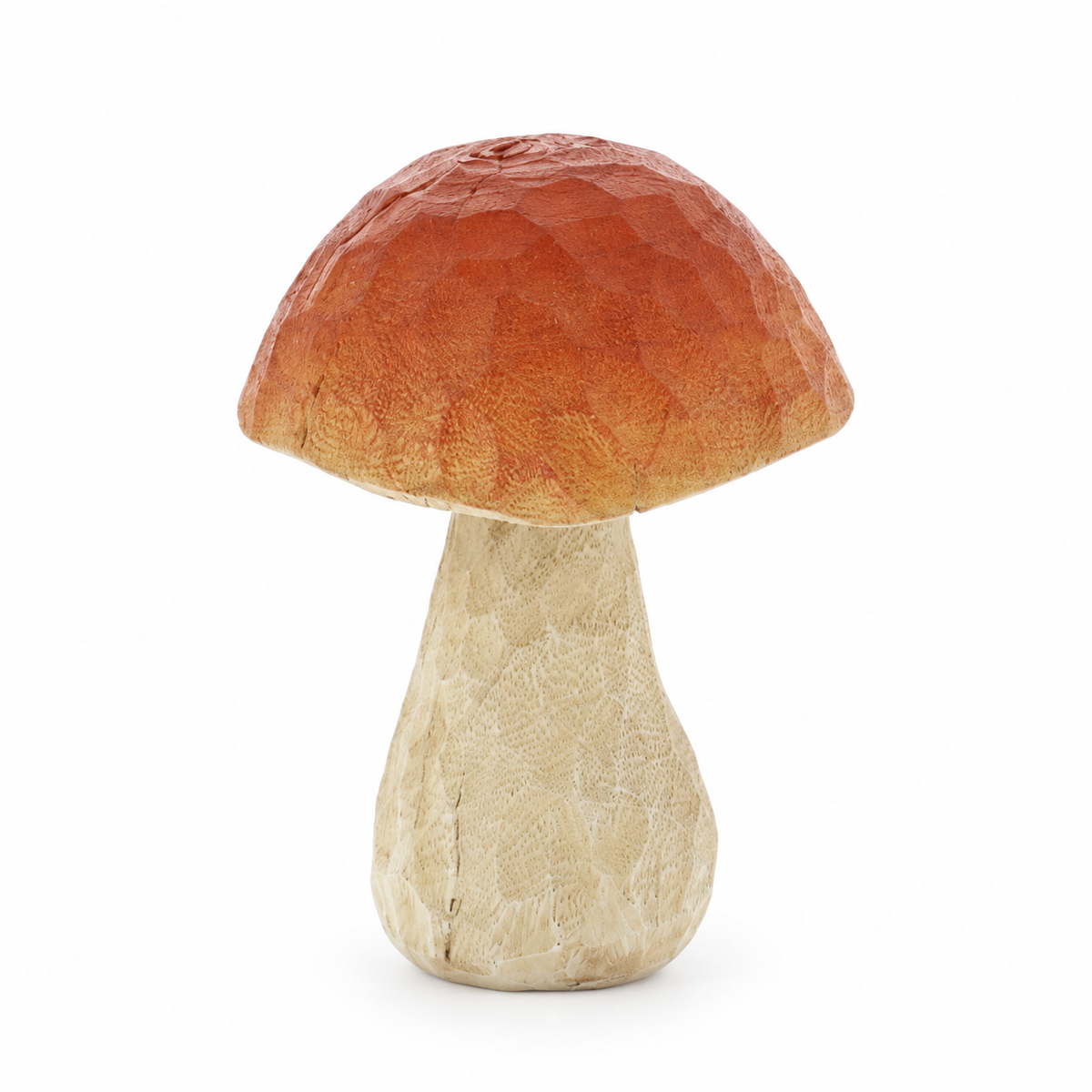 15cm Wood Carved Effect Mushroom Autumn Decoration