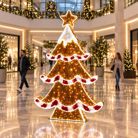 2.5m LED Gingerbread Tinsel Christmas Tree
