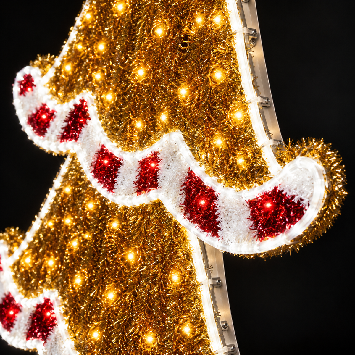2.5m LED Gingerbread Tinsel Christmas Tree