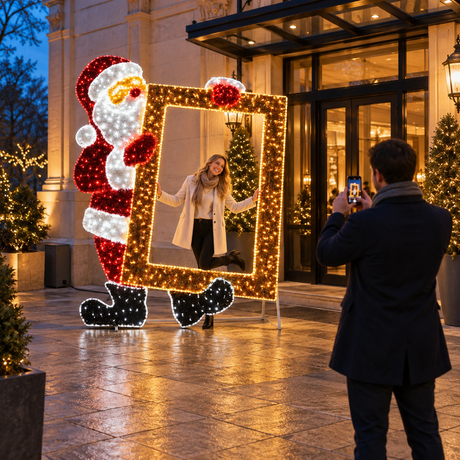 2.7m Outdoor Christmas Santa Picture Frame
