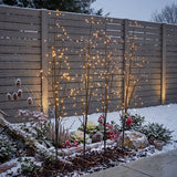 4  x Twig Tree Christmas Stake Lights Warm White LEDs 1m