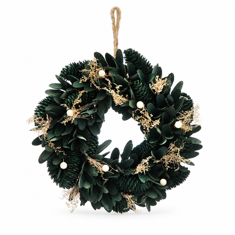 30cm White Berries Winter Wreath