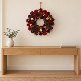 36cm Burgundy & Gold Berries Autumn Wreath
