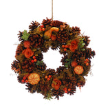 36cm Orange & Brown Autumn Pumpkins Wreath