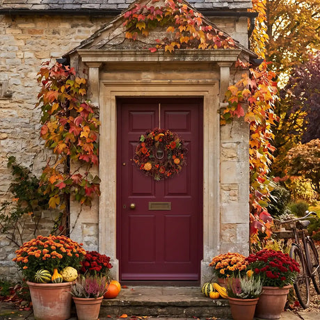 36cm Orange & Brown Autumn Pumpkins Wreath