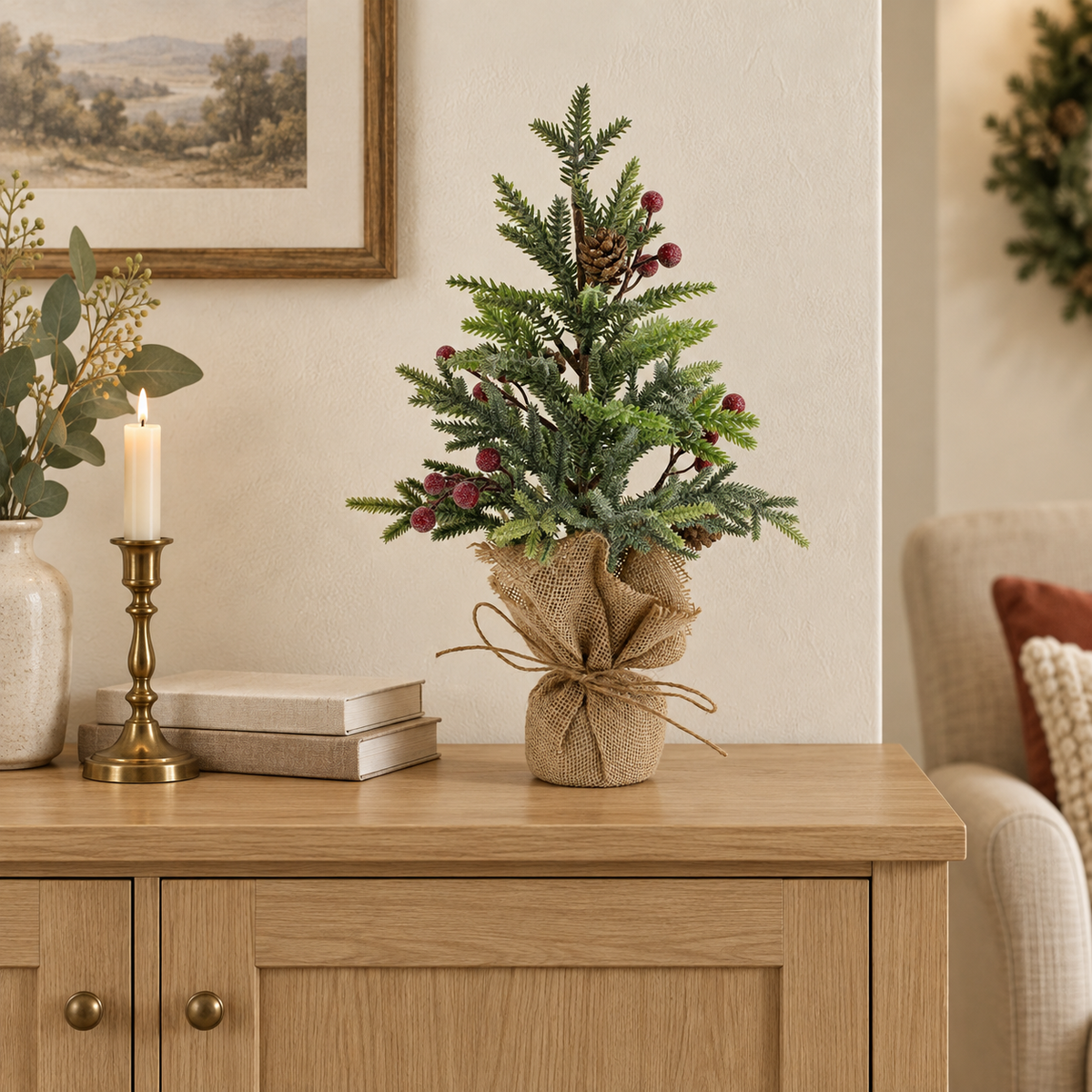 40cm Artificial Green Tabletop Christmas Tree