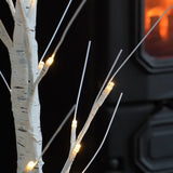 60cm Pre Lit Twig Tree Warm White LEDs Battery Operated
