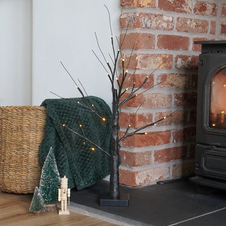 60cm Pre Lit Twig Tree Warm White LEDs Battery Operated