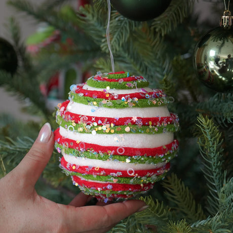 Striped Grinch Christmas Bauble
