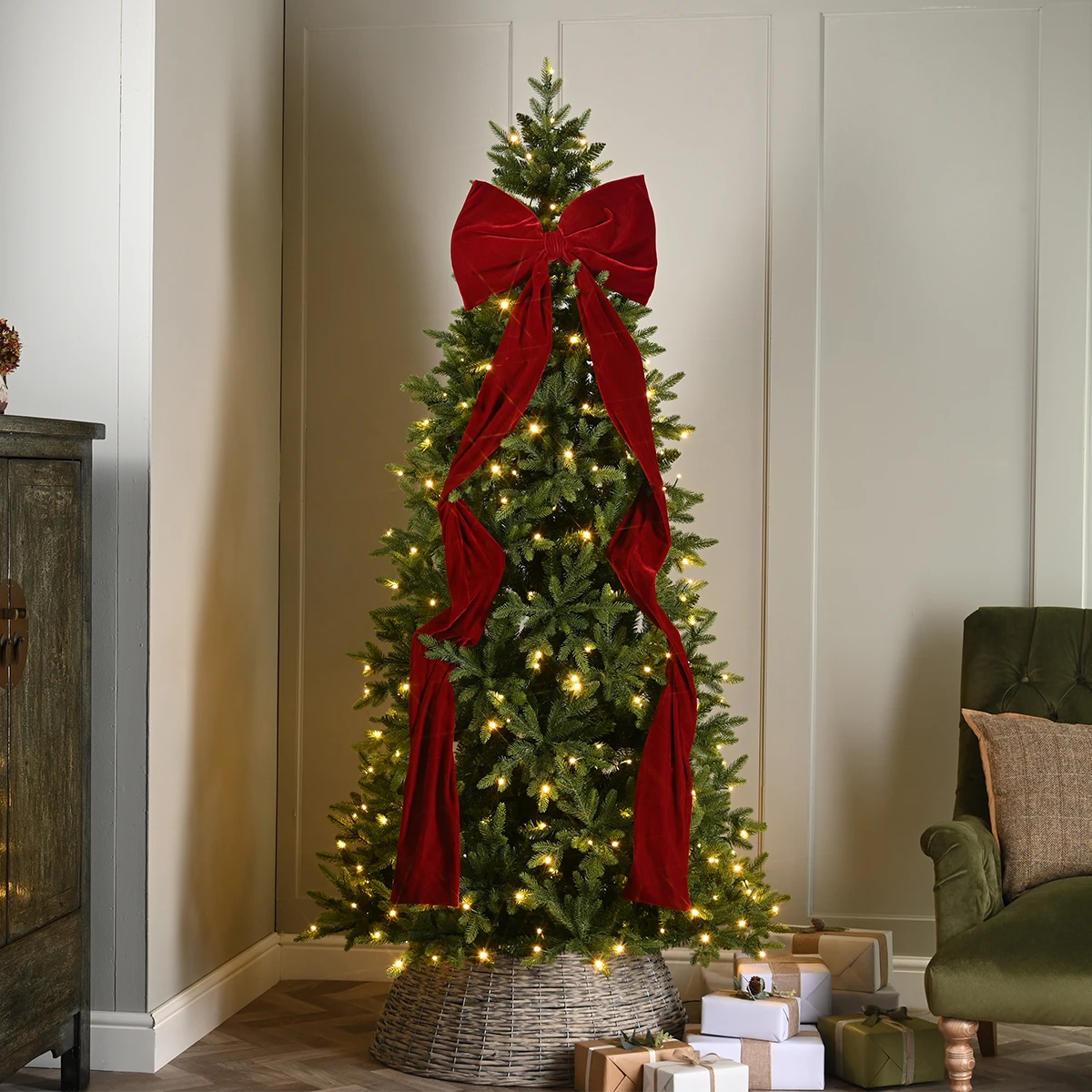 Large Red Christmas Tree Bow Decoration 1.8m