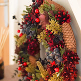 36cm Green & Red Berry Christmas Wreath