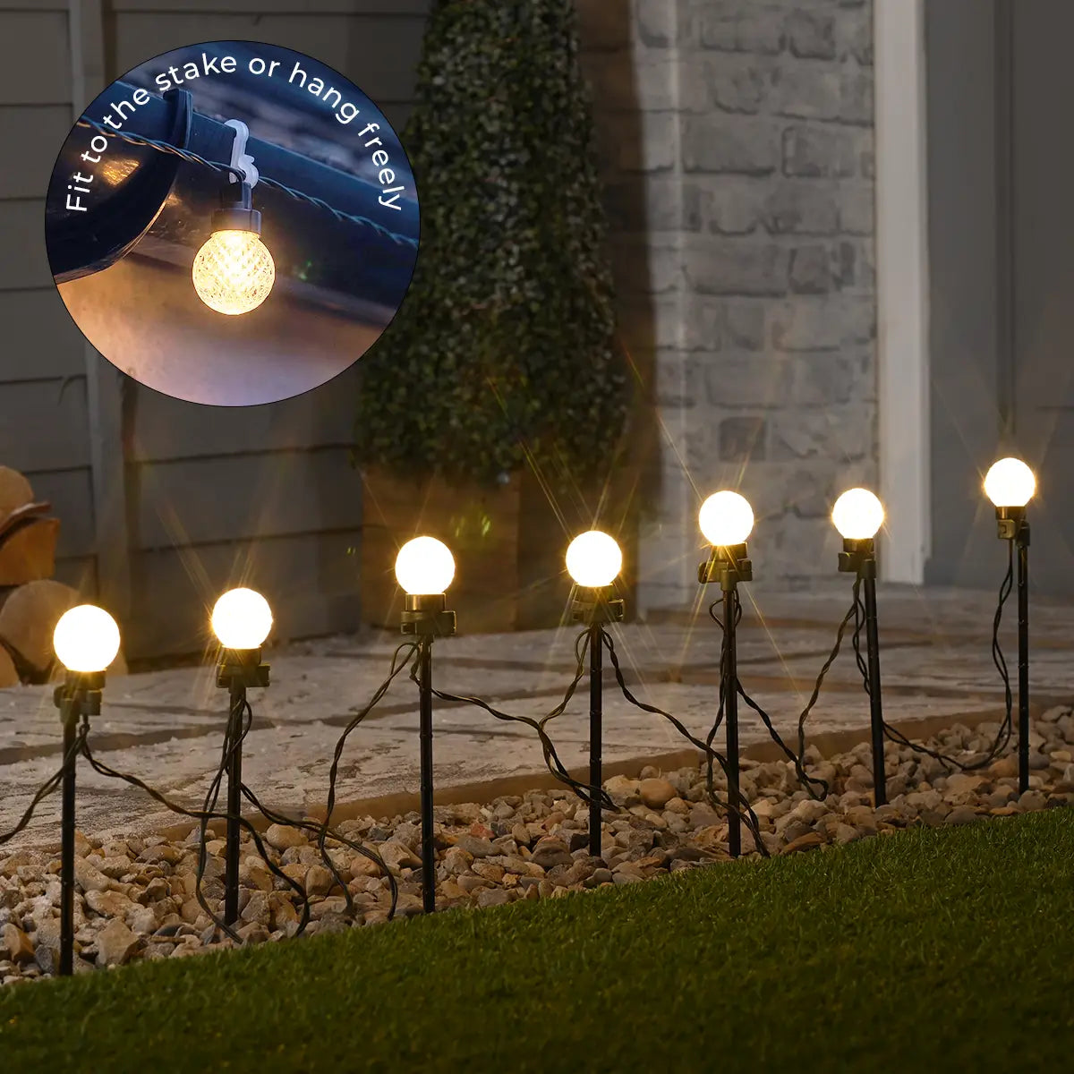 10 Colour Changing LED Ball Christmas Stake Lights 33cm