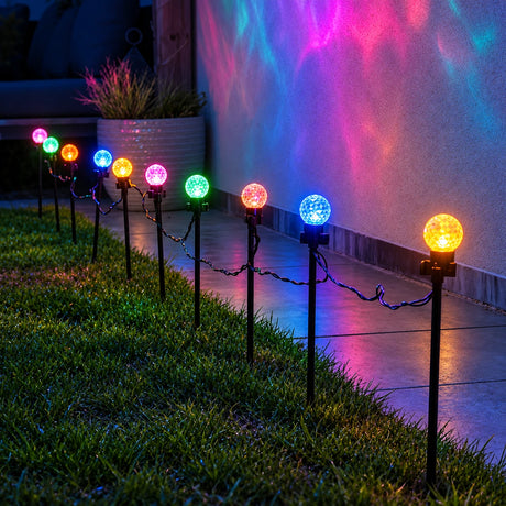 10 Colour Changing LED Ball Christmas Stake Lights 33cm