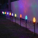 10 Colour Changing LED Cone Christmas Stake Lights 36cm