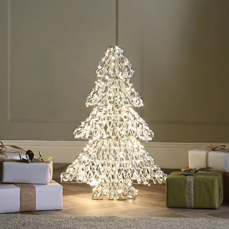 60cm LED Tree Outdoor Christmas Decoration Silver Twist