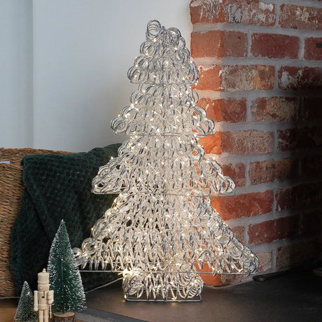 60cm LED Tree Outdoor Christmas Decoration Silver Twist