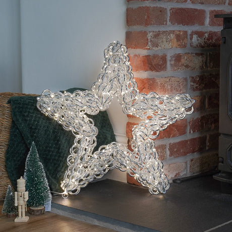 50cm LED Star Light Outdoor Christmas Decoration Silver Twist