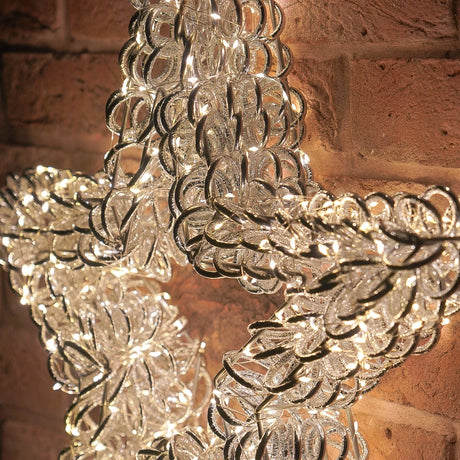 50cm LED Star Light Outdoor Christmas Decoration Silver Twist
