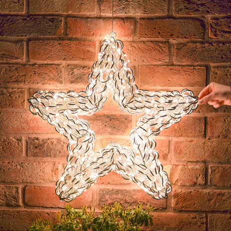 50cm LED Star Light Outdoor Christmas Decoration Silver Twist