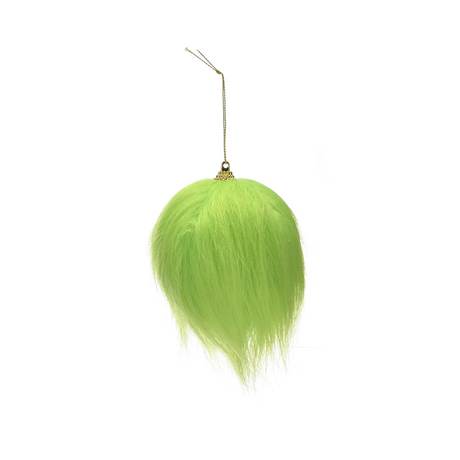 Grinch Christmas Bauble Faux Fur Decoration