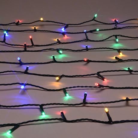 100 LED Outdoor Battery Fairy Lights Green Cable 9.9m