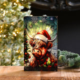 Highland Cow LED Stained Glass Battery Christmas Light