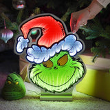 Grinch with Santa Hat Infinity Christmas Light 40cm