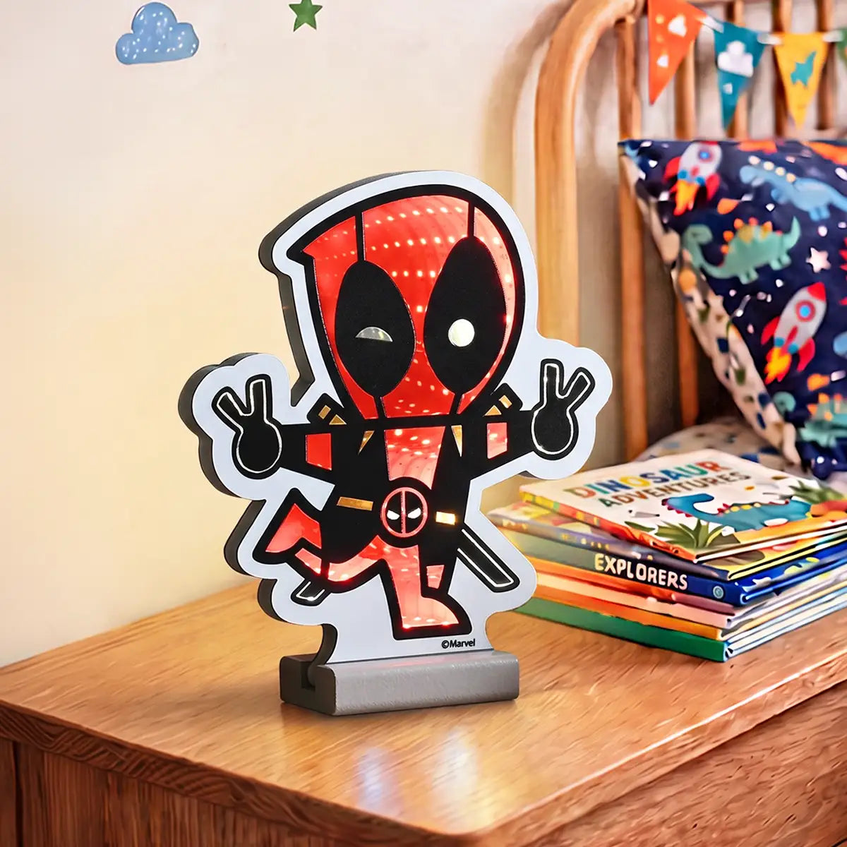 ©Disney Marvel Deadpool LED Infinity Mirror Light 20cm
