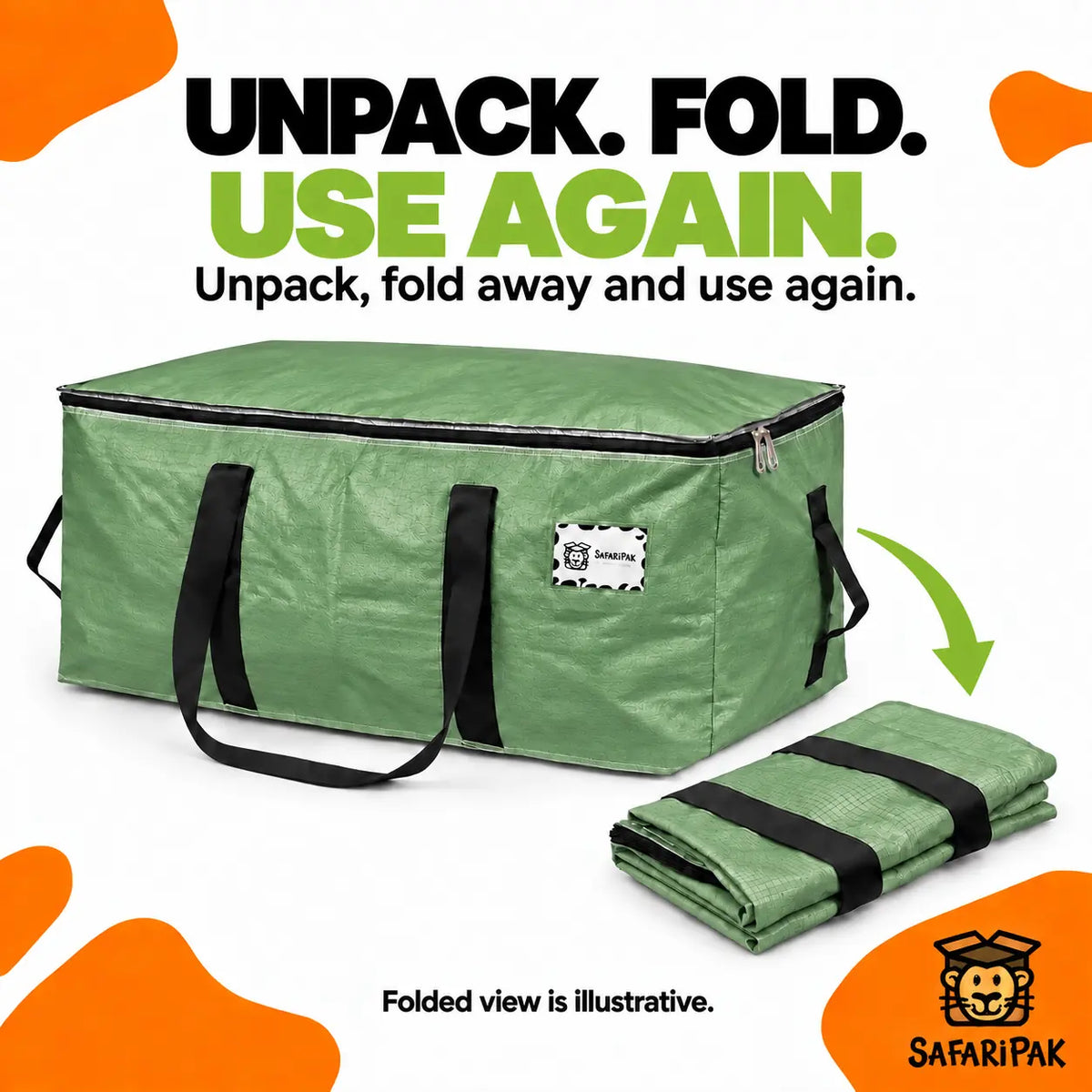90L Heavy-Duty Moving & Storage Bags – Reusable Packing Bags with Carry Handles