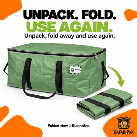 90L Heavy-Duty Moving & Storage Bags – Reusable Packing Bags with Carry Handles