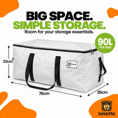 90L Heavy-Duty Moving & Storage Bags – Reusable Packing Bags with Carry Handles